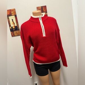 SANCTUARY Red Half-Zip Women's Sweater SIZE M excellent condition